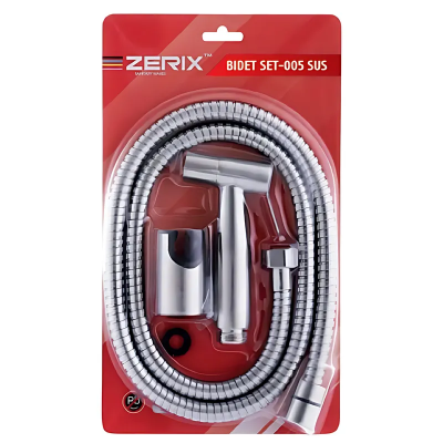 Набір для гігієнічного душу Zerix BIDET SET-005.SUS з нержавіючої сталі SUS304 упаковка блістер (ZX5860)