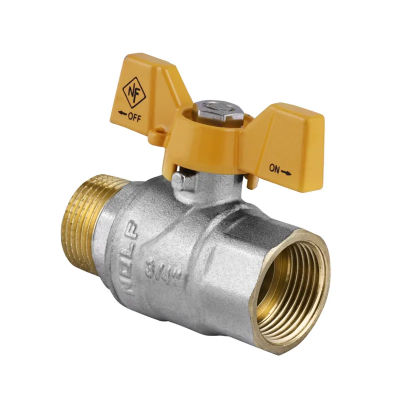 Кран кульовий Nolf NF.722 - 3/4&quot; FM ГШМ YELLOW, ручка &quot;метелик&quot; жовта (NF2952)