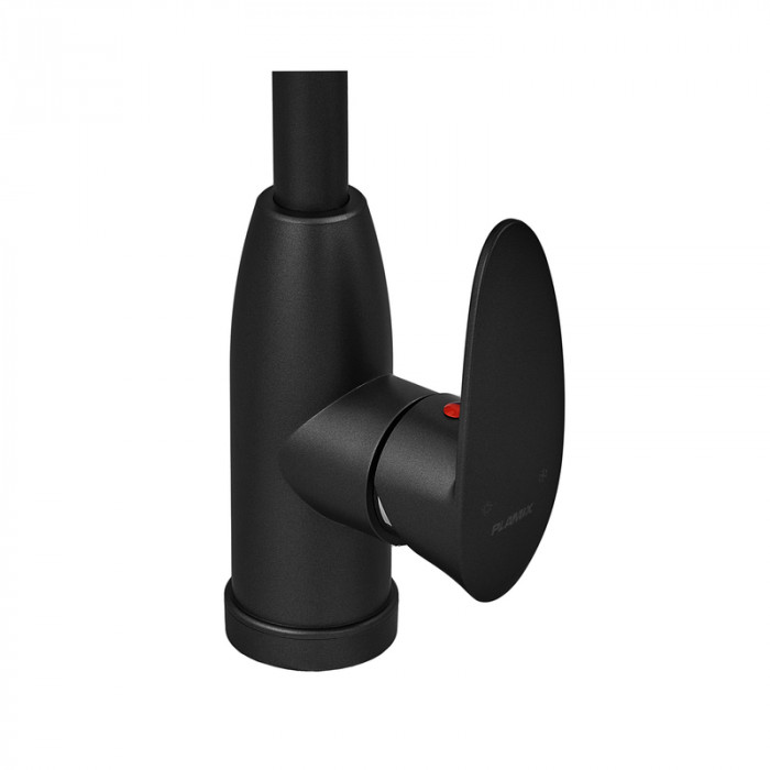 Змішувач для кухні Plamix Cezar-011-B SET Matte black (з підведенням) (PM0668)