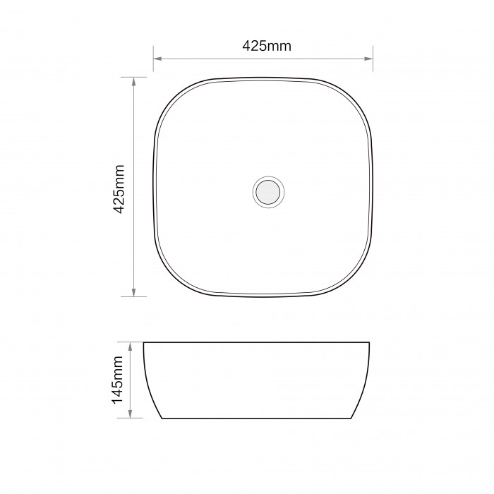 Раковина накладна MIXXUS PREMIUM DIVERSE-0105 425х425х145mm (MP6535)