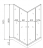 Душова кабіна з низьким піддоном MIXXUS CUBIC SCT01-90x90x195-FB CHROME матове скло 4мм (MI6903)