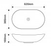 Раковина накладна MIXXUS PREMIUM WAVE-0106 MARBLE 620х360х160mm (MP6560)