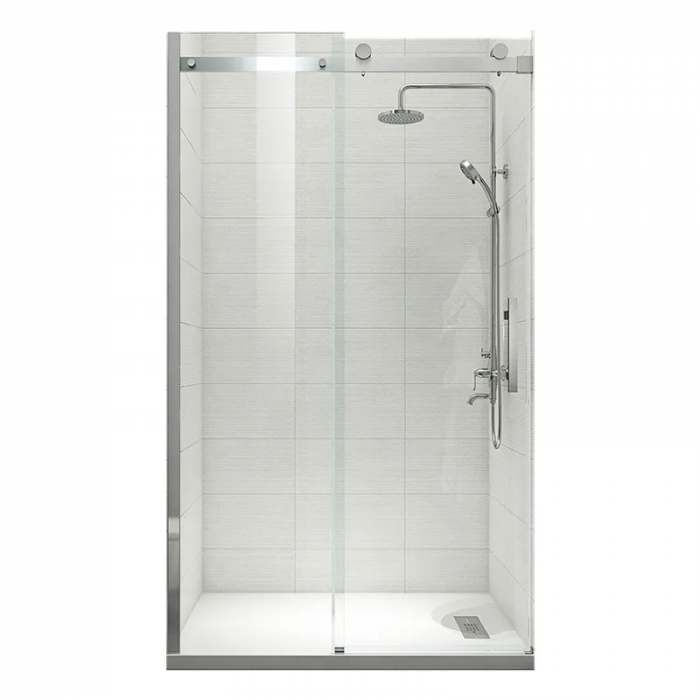 Двері в нішу Koer SR SD01-120x200-TR-02 прозоре скло Easy Clean 8мм, нікель (KR5379)