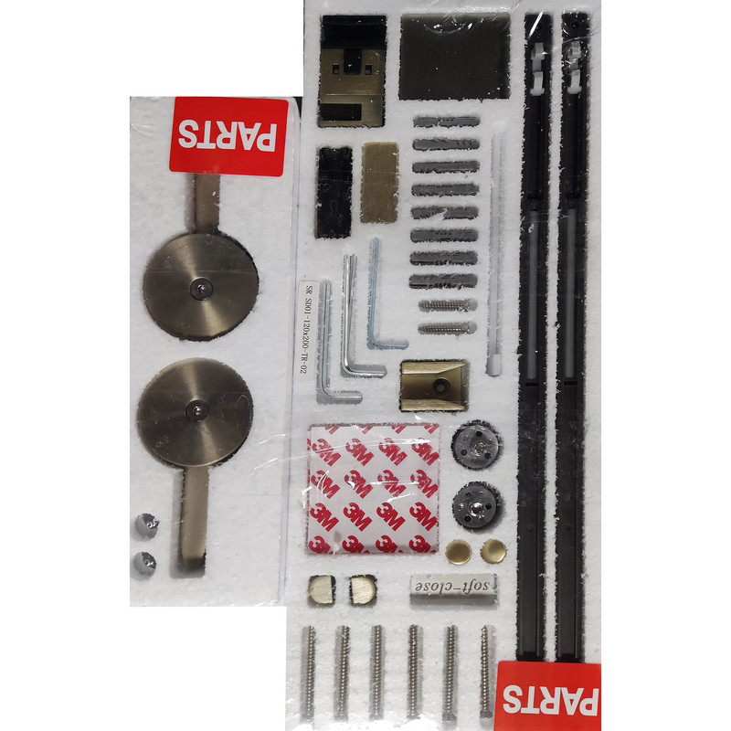 Двері у нішу розсувні KOER SR SD01-120x200-TR-02 прозоре скло EASY CLEAN 8мм SS COLOR (KR5379)