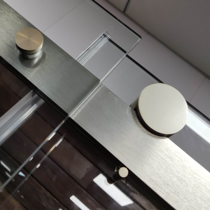 Двері у нішу розсувні KOER SR SD01-120x200-TR-02 прозоре скло EASY CLEAN 8мм SS COLOR (KR5379)
