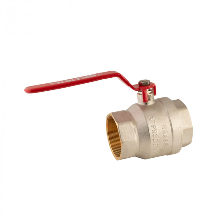 Кран кульовий Koer KR.214 - 3" FF ГГР (ручка "важіль" червона) (KR4951)