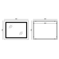 Дзеркало MIXXUS WARM MR12-90x70-REVERSE з LED Touch, Anti-fog, димером, рег. яскравості (MI6675)
