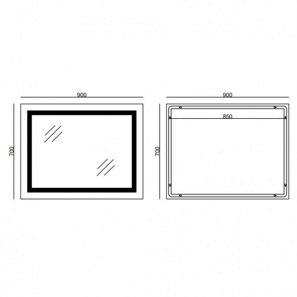 Дзеркало MIXXUS WARM MR12-90x70-REVERSE з LED Touch, Anti-fog, димером, рег. яскравості (MI6675)
