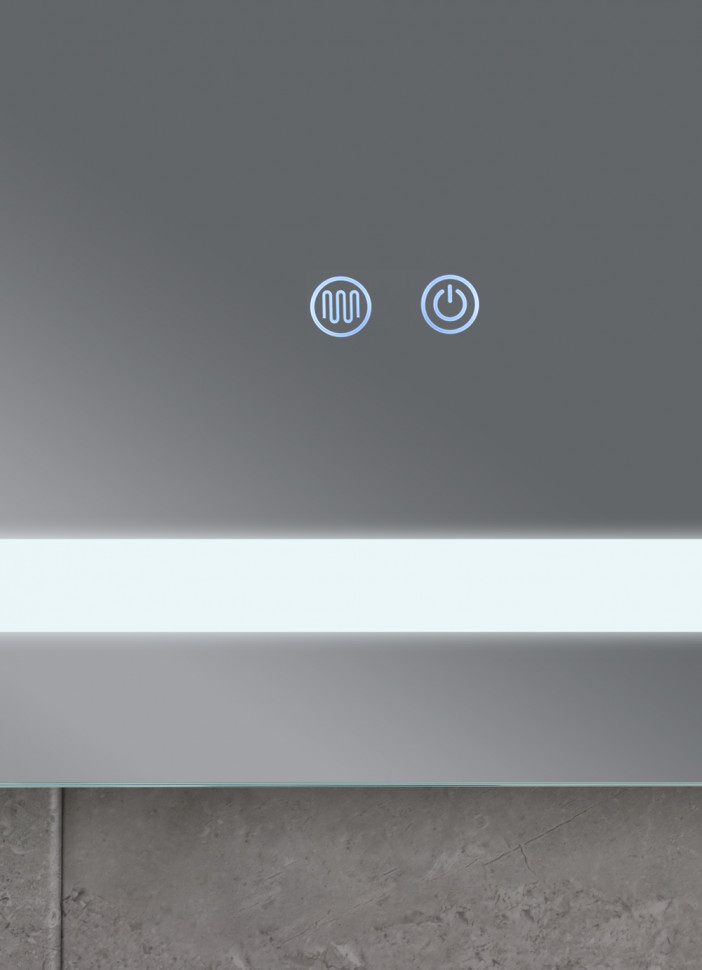 Дзеркало MIXXUS WARM MR12-90x70-REVERSE з LED Touch, Anti-fog, димером, рег. яскравості (MI6675)