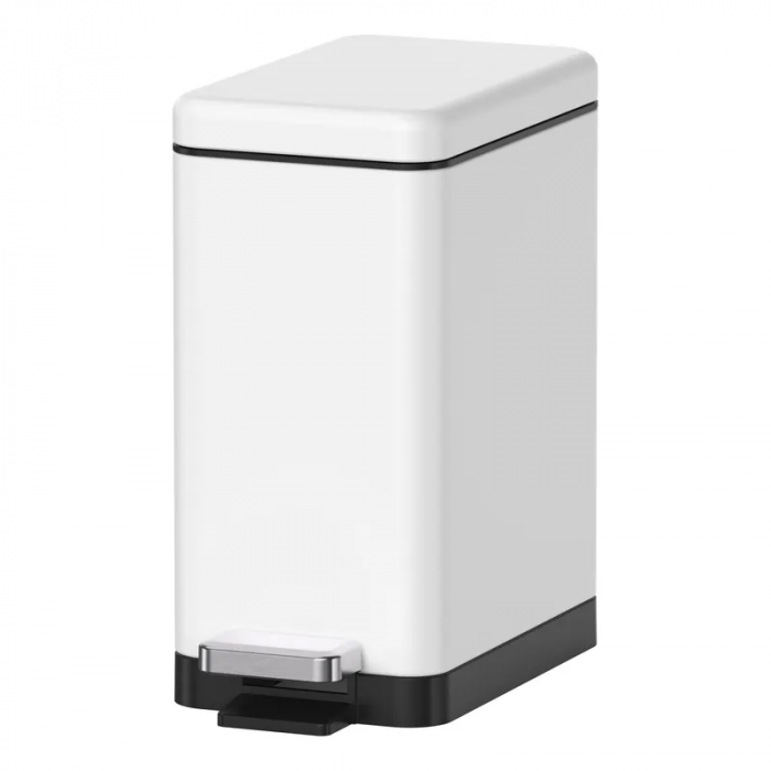 Відро для сміття з плавним закриттям прямокутне Koer TC-010210-08 10 л колір білий (KR5598)