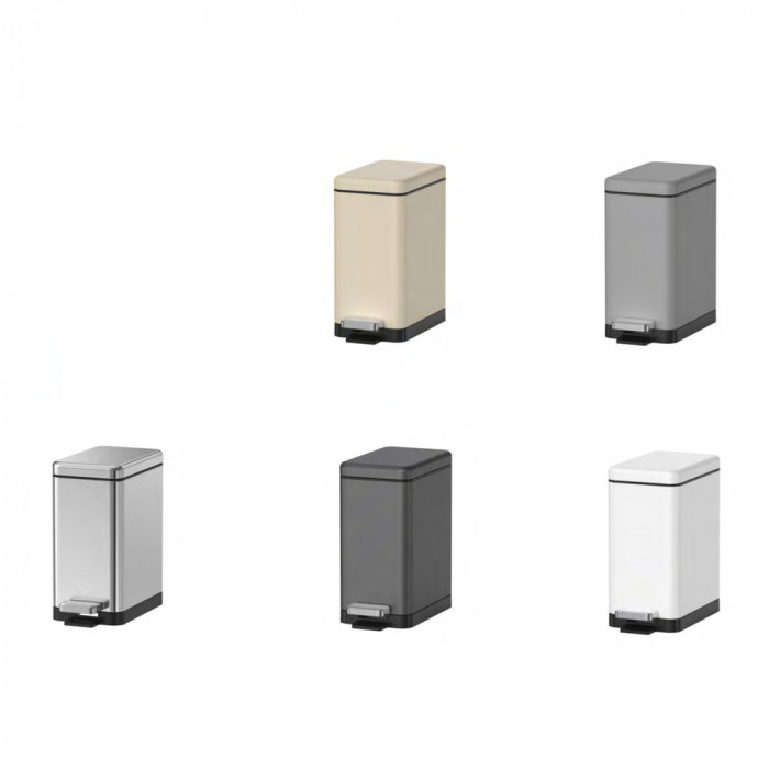 Відро для сміття з плавним закриттям прямокутне Koer TC-010210-08 10 л колір білий (KR5598)