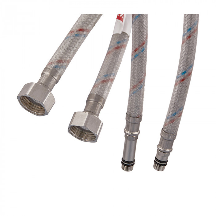 Гнучкі шланги для змішувача гайка 1/2'' - Штуцер M10 (100 см) 2 шт (силик. оболонка) Zerix (ZX3032)