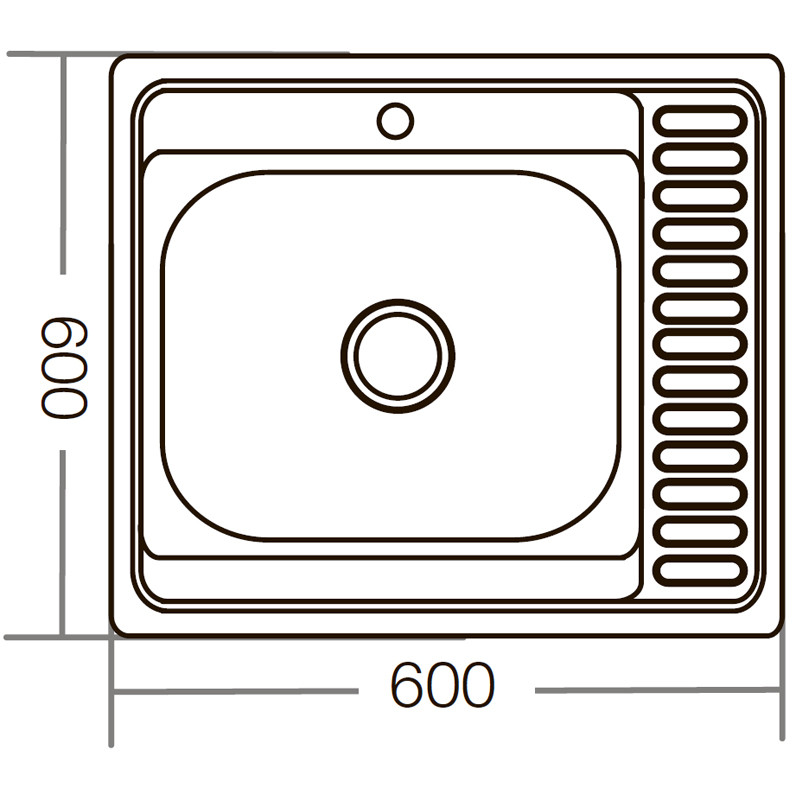 Мийка кухонна Zerix Z6060L-04-160E (Satin) (ZM0567)
