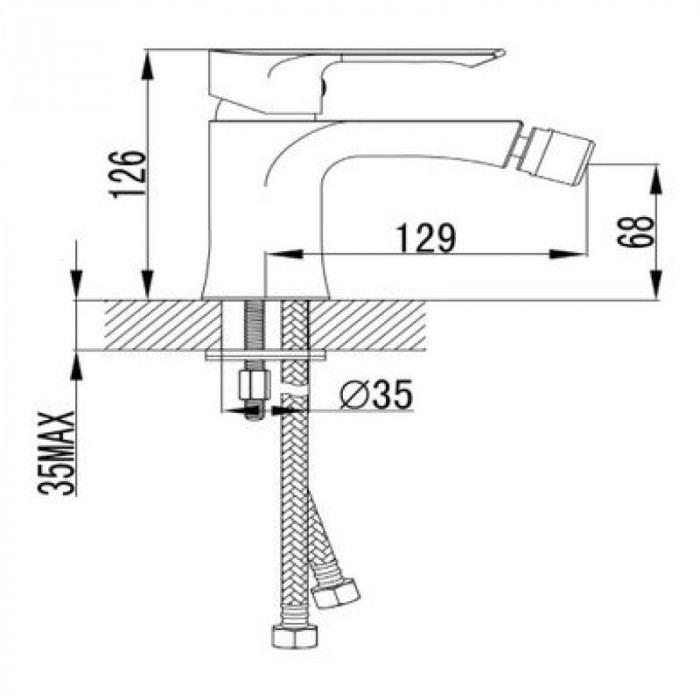 Змішувач для біде IMPRESE VYSKOV одноважільний, без донного клапану, хром 40340