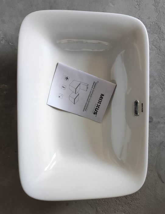 Раковина врізна на стільницю Mixxus Premium STYLE-1601 590х420х180mm з переливом (MP6570)