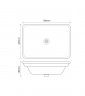 Раковина врізна на стільницю MIXXUS PREMIUM STYLE-1601 590х420х180mm (перелив) (MP6570)