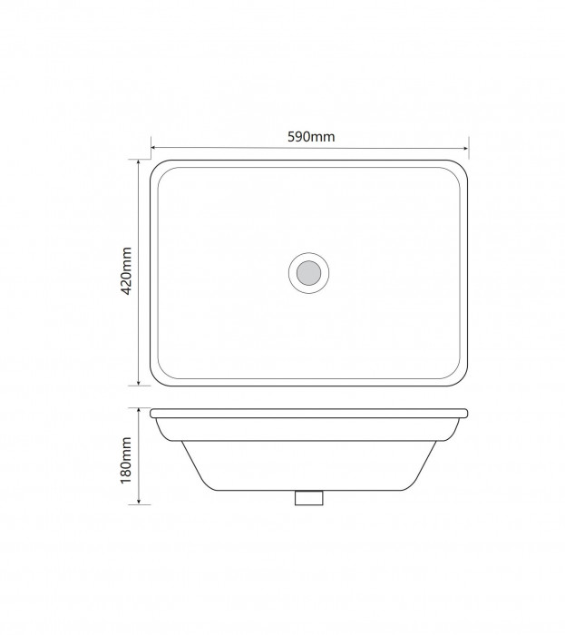 Раковина врізна на стільницю Mixxus Premium STYLE-1601 590х420х180mm з переливом (MP6570)