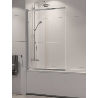 Шторка д/ванни SENSI 85х150см, розсувна, скло прозоре, проф хром / NEW TRENDY / P-0037