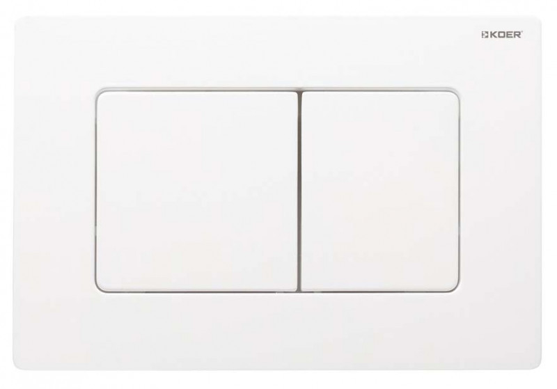 Панель змиву Koer KT-0602-03 240x160x10mm пластикова, кнопка квадратна (колір білий) (KR5180)