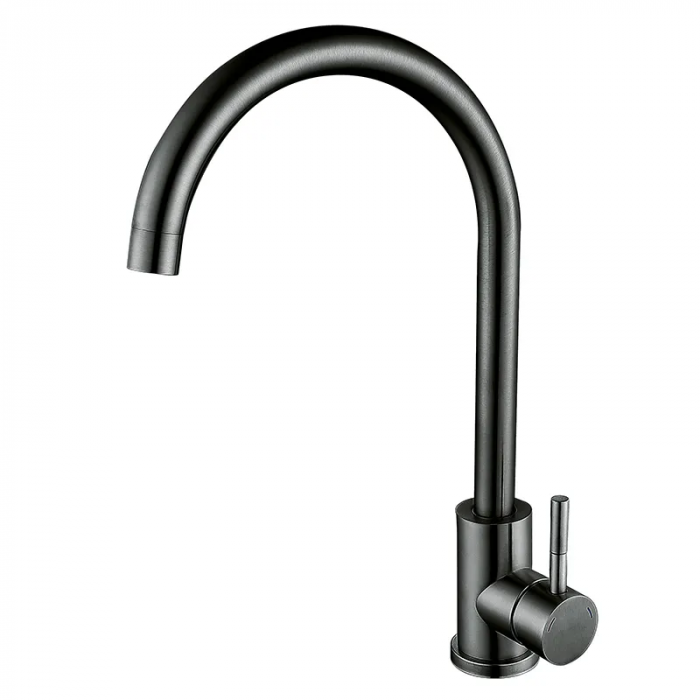 Змішувач для кухні Zerix LUX-011 Graphite з нерж. сталі SUS304 (колір графіт) (ZX4869)