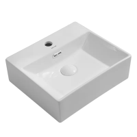 Раковина підвісна-накладна MIXXUS PREMIUM QUADRO-0205 410х360х130mm (отвір під змішувач, перелив) (MP6508)