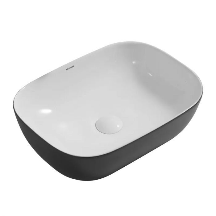 Раковина накладна Mixxus Premium DIVERSE-0112 WHITE-BLACK 455х325х135mm (MP6542)