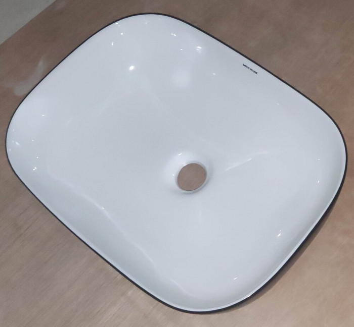 Раковина накладна Mixxus Premium DIVERSE-0112 WHITE-BLACK 455х325х135mm (MP6542)