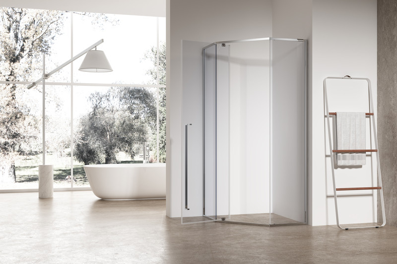 Душова кабіна без піддону Koer SR SC06-100x100x200-TR-01 прозоре скло Easy Clean 8мм, хром (KR5365)