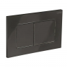 Панель змиву Koer KT-0602-16 240x160x10mm пластикова, кнопка квадратна (колір чорний глянцевий) (KR5182)