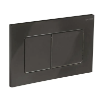Панель змиву Koer KT-0602-16 240x160x10mm пластикова, кнопка квадратна (колір чорний глянцевий) (KR5182)