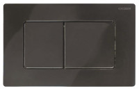 Панель змиву Koer KT-0602-16 240x160x10mm пластикова, кнопка квадратна (колір чорний глянцевий) (KR5182)