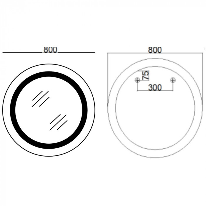 Дзеркало Mixxus PLAIN MC02-80 з Led Touch, Anti-fog, димером, регулятором яскравості, годинником (MI6931)