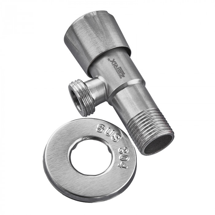 Кран для підключ. сантехприладів Zerix VAL-04-1/2x1/2 з нерж. ст.SUS304 (ZX4800)