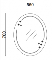 Дзеркало настінне ZERIX FUSION MOZ03-55x70 овальне з декором (ZX5632)