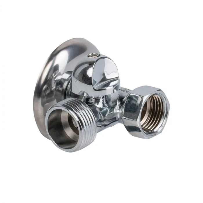 Кран прохідний Т-подібний Europroduct EP.3002 - 1/2Mx3/4Mx1/2F для посуду. та стир.машин (EP6119)