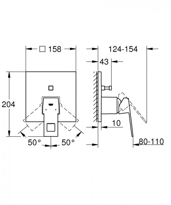 Змішувач прихованого монтажу на 2 споживача Grohe Eurocube (24062000)