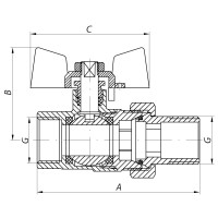 Кран з американкою 1/2" (Koer KR.227.W) білий (KR0015)