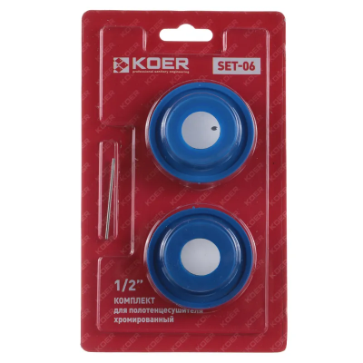 Комплект для сушки для рушників (заглушка+кран Маєвського) Koer SET-06 - 1/2&quot; (хром) (KR3076)