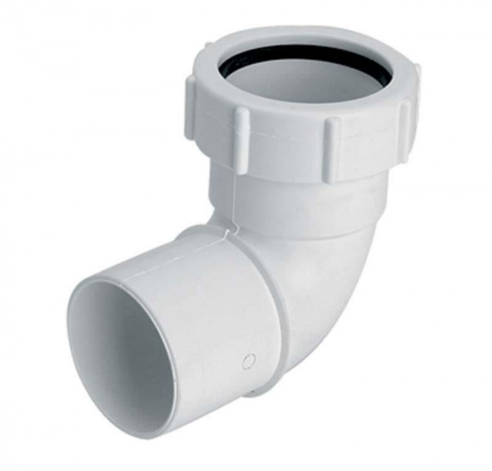 Коліно 90* з гайкою Ø40, 40C-WH