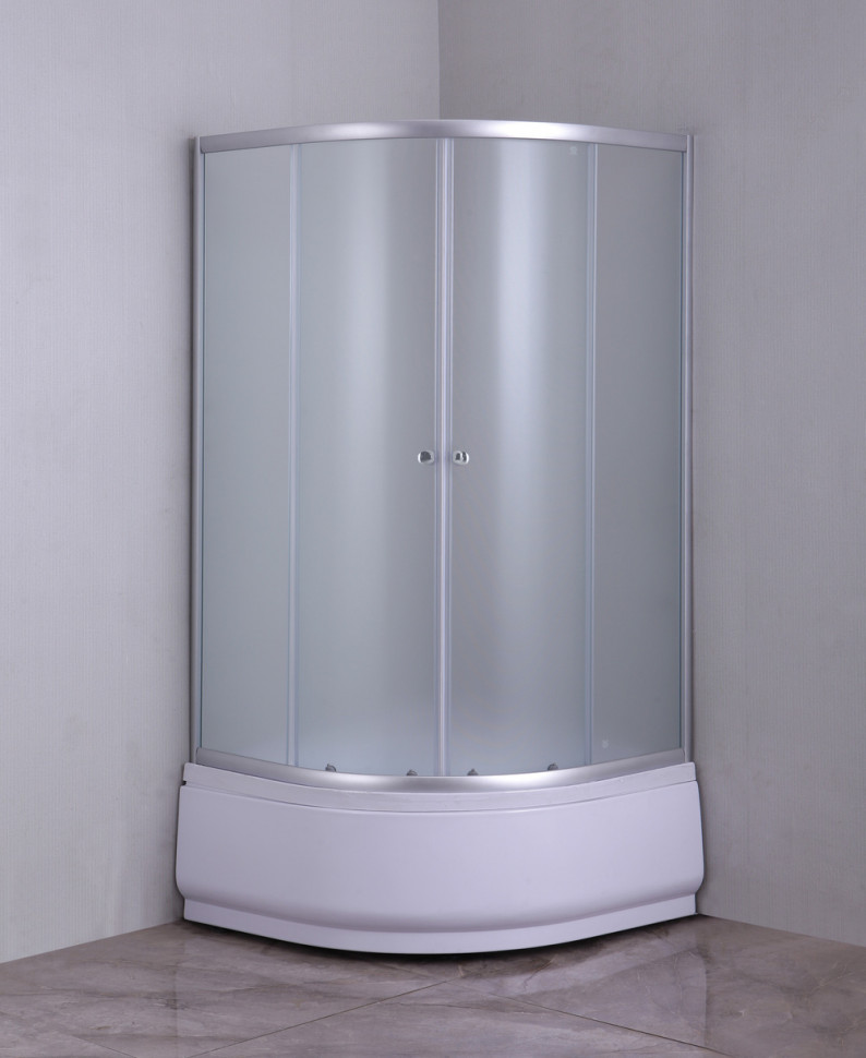 Душова кабіна з високим піддоном Mixxus PLAIN SCT01-90x90x195-FB SATIN матове скло 4мм (MI6894)