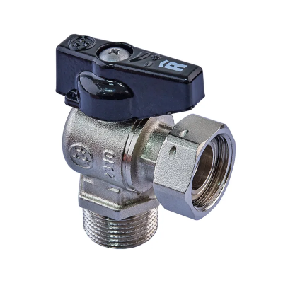 Кран кульовий кутовий Н/Г, Roho R116-075B -3/4&quot;х3/4&quot; ВЗ ручка &quot;метелик&quot; чорна (RO0238)