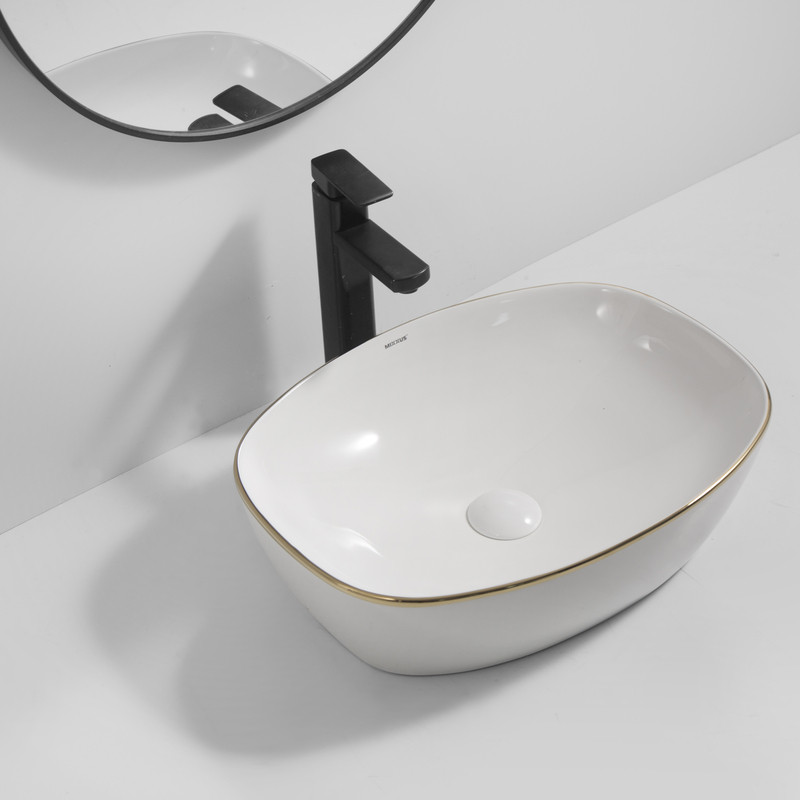 Раковина накладна MIXXUS PREMIUM DIVERSE-0109 EDGE GOLD 500х380х140mm (MP6548)