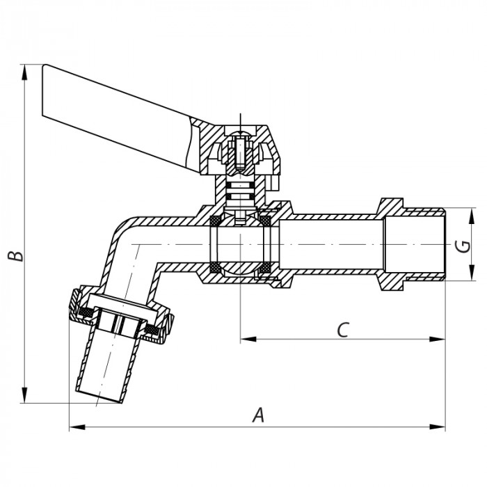 Кран пивний 1/2" (KOER KR.251) (KR0011)