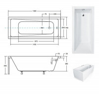 Ванна акриловая MODERN 130Х70 (соло) без ног