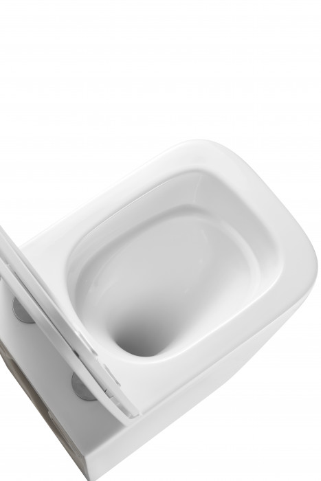 Унітаз підвісний Mixxus Premium Quadro-0301-T3 490x340x360mm, система змиву TORNADO 3.0 (MP6453)
