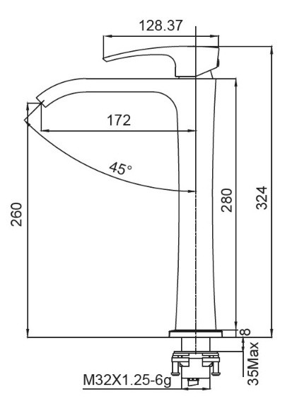 Змішувач для умивальника Koer KB-13007-04 високий (Колір хром+білий) (KR5153)
