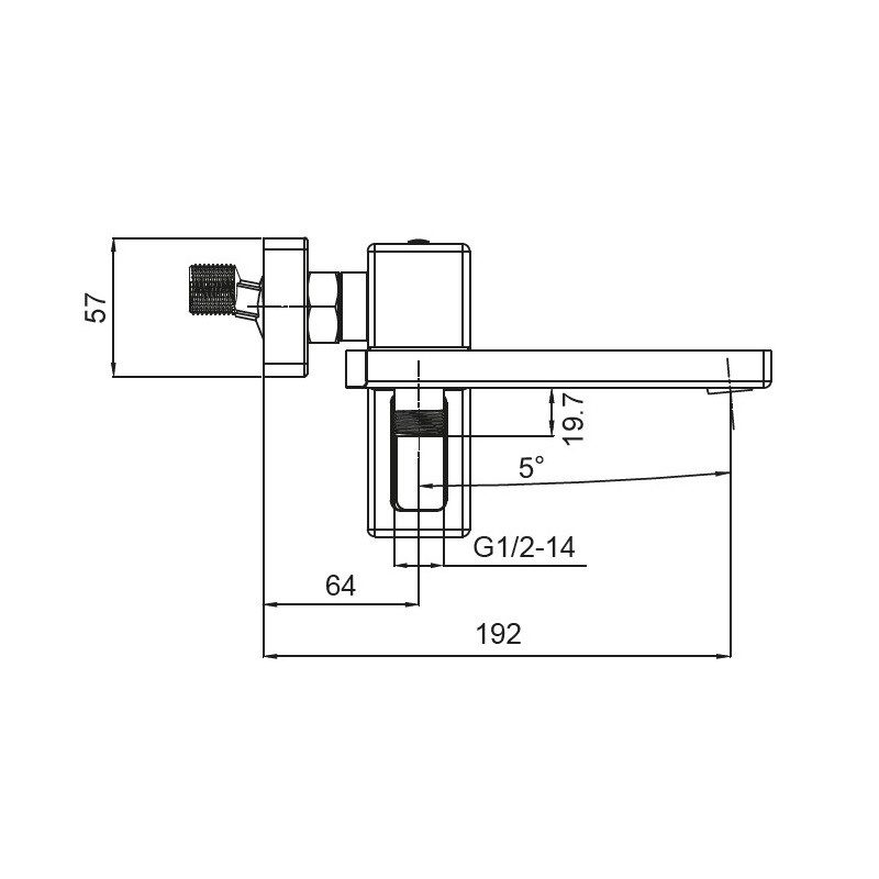 Змішувач для ванни з коротким виливом Koer KB-41009-01 (Колір хром) (KR3502)