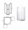 Кабіна квадратна VIVA 90x90x195 L/P, скло прозоре, профіль хромований