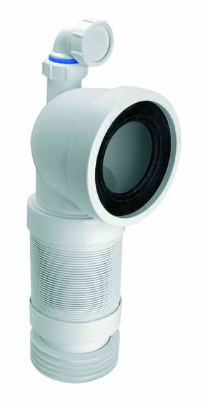 Коліно для унітазу 90 з гофротрубою з відводом WC-CON8FD