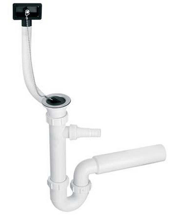 Сифон для кухонної мийки з підключенням до пральної машини з переливом 11/2х70 мм HC7HC17PR